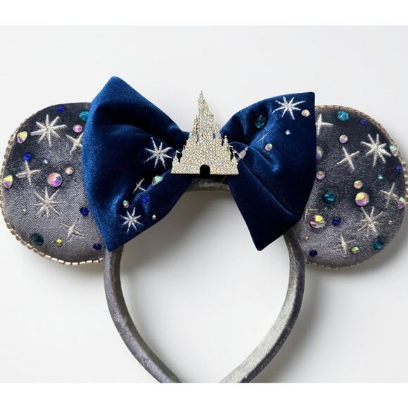 Hong Kong Disneyland 20th Anniversary Castle Ear Headband Silver Navy NWT main image 6